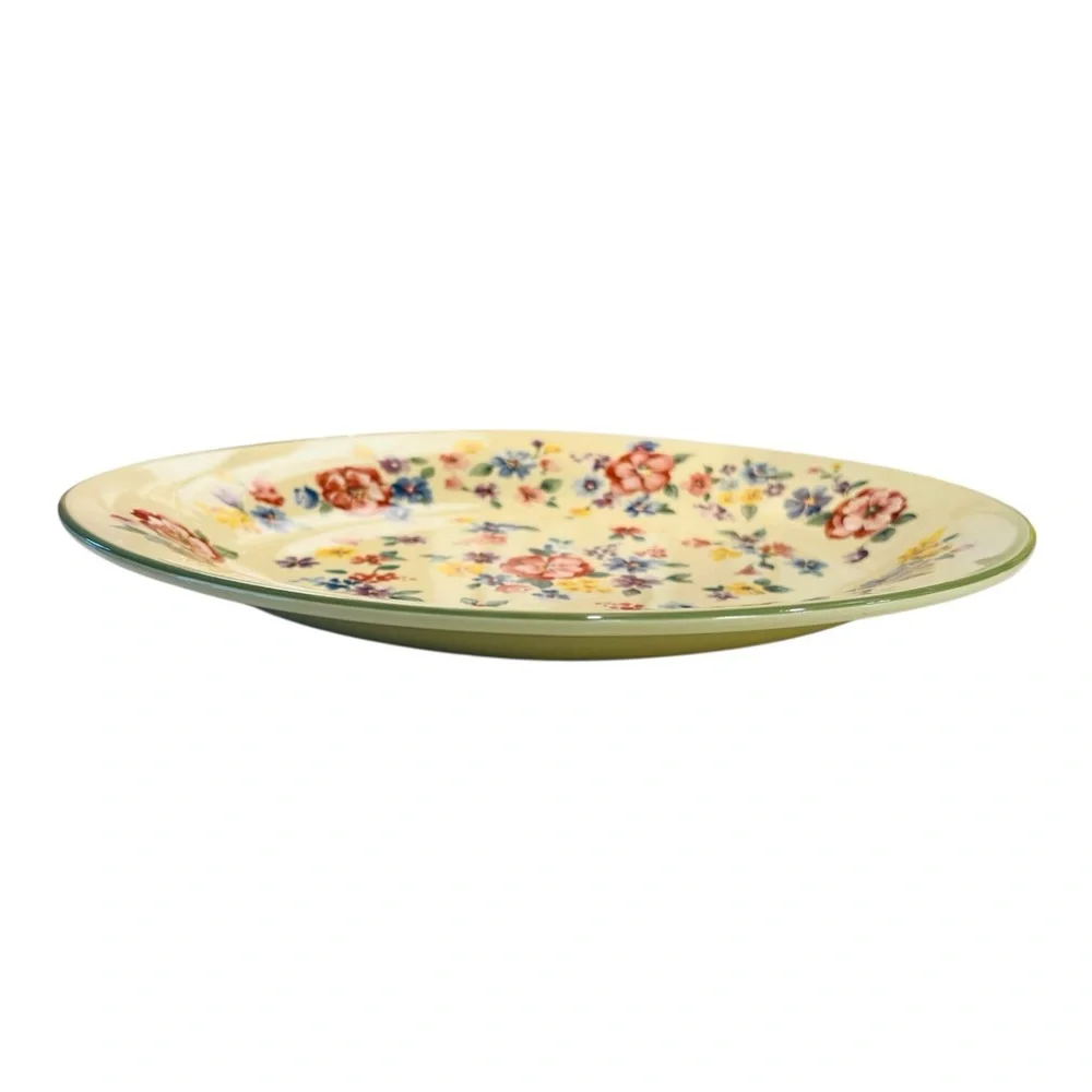 Longaberger 13” Spring Floral Pottery Collection~Oval Serving Platter Vintage
